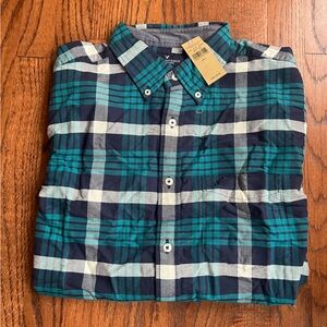 American Eagle Outfitters Teal and Navy Plaid Shirt